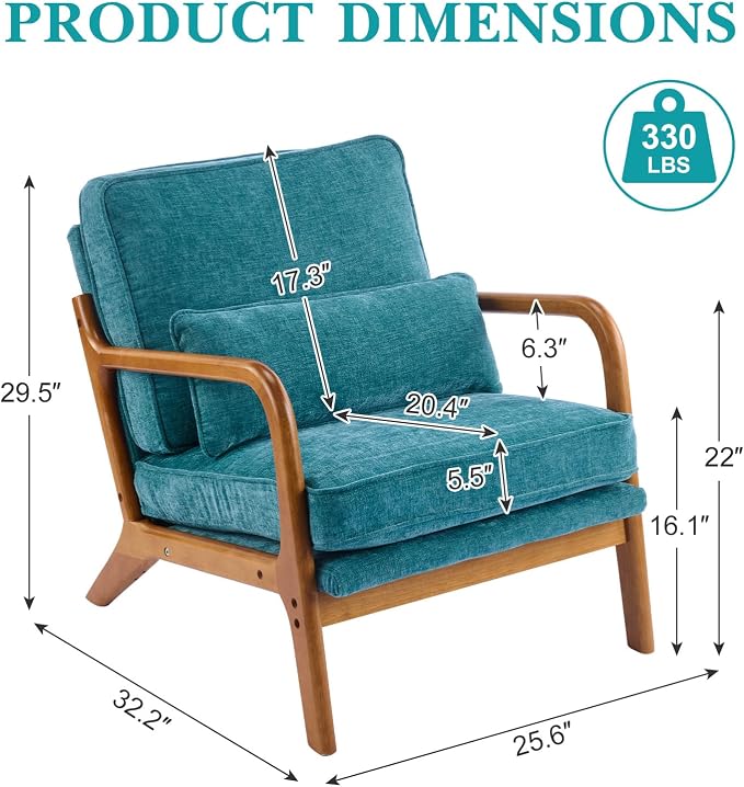Karl home Mid Century Modern Accent Chair - Image 2