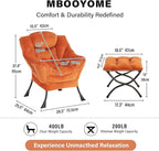 MBOOYOME Lazy Chair with Folding Ottoman, Modern Accent Armchair with Armrests - Image 3