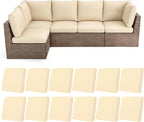 HEBE Outdoor Cushion Covers 12 Pcs, Stretch Patio Sofa Couch Cushion Cover | by HEBE