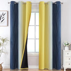 Navy Blue and Yellow Ombre Blackout Curtains by ESTELARTEXTILER