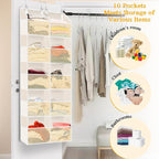 Over The Door Organizer 5 Tiers, Extra Large Behind Door Storage of 10 - Image 6