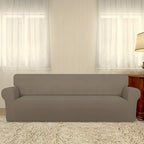 PureFit Stretch Couch Covers for Sofa 4 Seater Slipcovers Natural | 1-Piece - Image 2