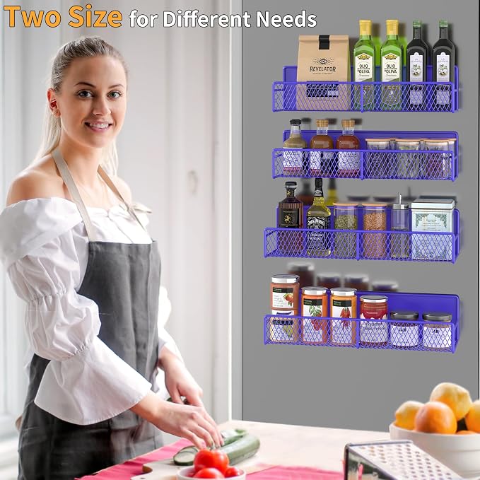 DTUQYX Magnetic Spice Rack for Refrigerator, 4 Pack 100% Metal Strong Magnet - Image 5
