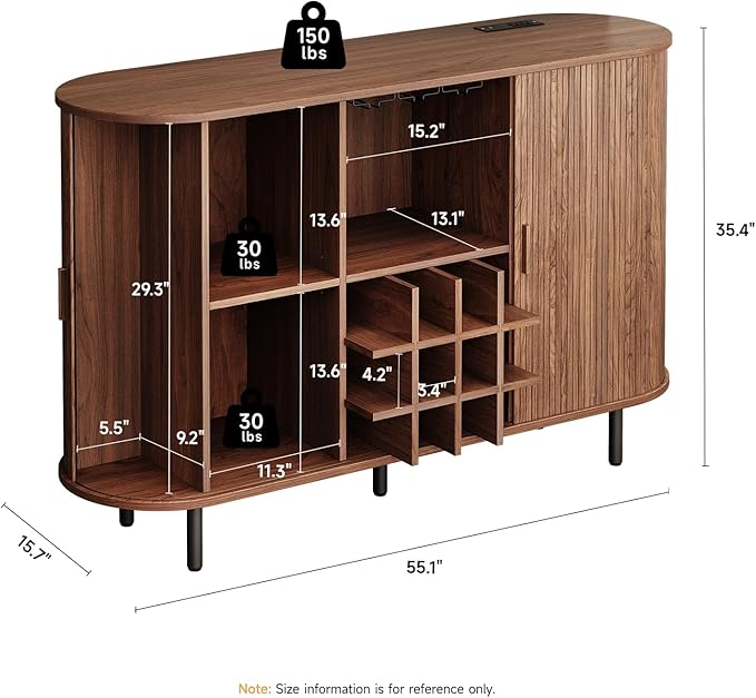 ONBRILL 55" Wine Bar Cabinet - Image 2