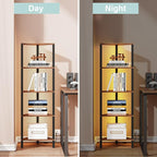 TUTOTAK Corner Shelf with LED Light, 5-Tier Corner Bookshelf - Image 5