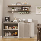 Brafab Buffet Cabinet, Wood Fluted Credenza - Image 5