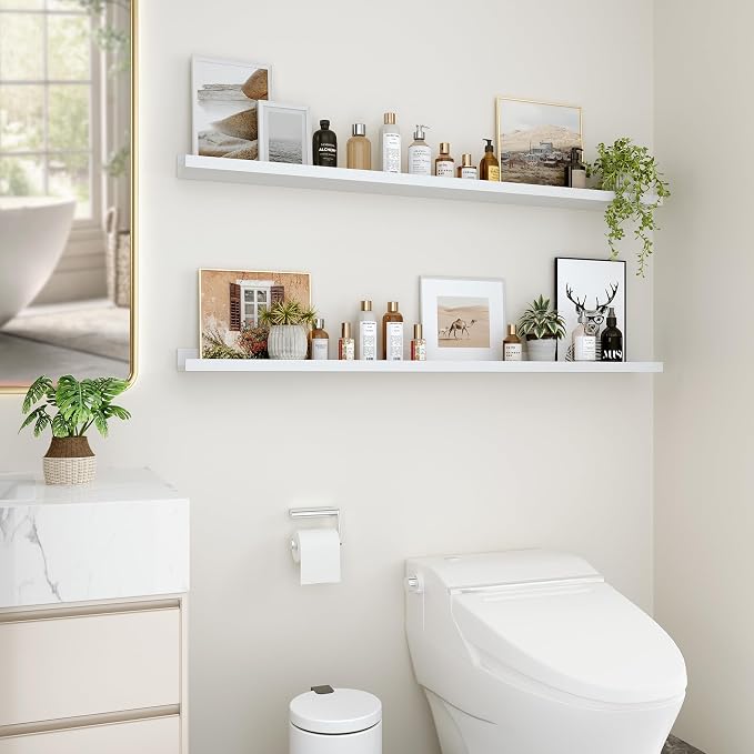 Floating Shelves for Wall, 48 inch Wood Floating Shelves Set of 2, Picture - Image 5
