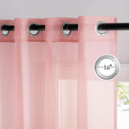 NICETOWN Voile Sheer Baby Pink Curtains - Image 2