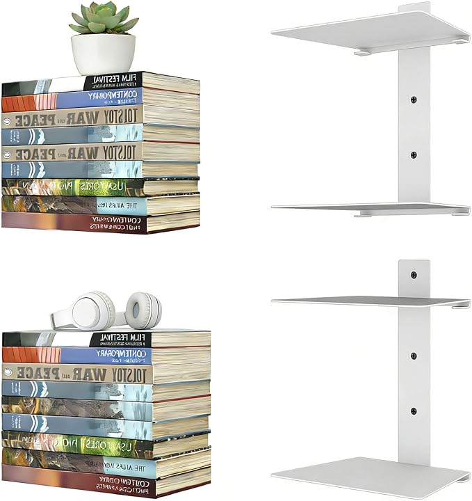Invisible Floating Bookshelves 4 Tier, Heavy Duty Metal Book Organizer by liberty