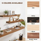 36x8x1.6 inch Floating Shelves Set of 2 – Solid Wood Rustic Brown Wall Mounted - Image 8