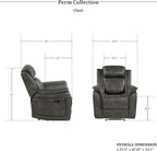 Lexicon Recliner Living Room Set, Home Theater Seating, Manual Polished - Image 2