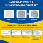 AAAAAcessories D-Shaped Chair Cushions, Machine-Washable Cover, Geometric Blue - Image 9