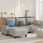 EASE MOOSE Large Seat Velvet L-Shaped Sofa, Soft 4 Seat Couch - Image 3