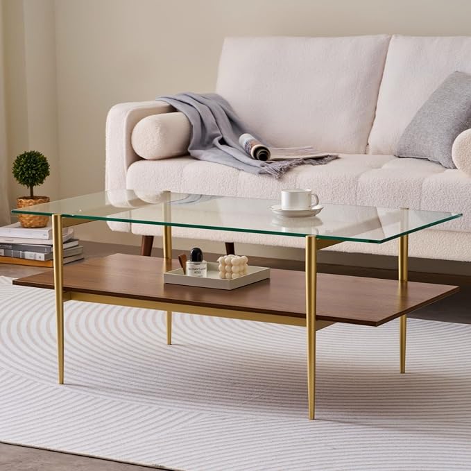 LumFurn Rectangle Coffee Table, Mid-Century Modern Design, L41 W21 x H17 - Image 3