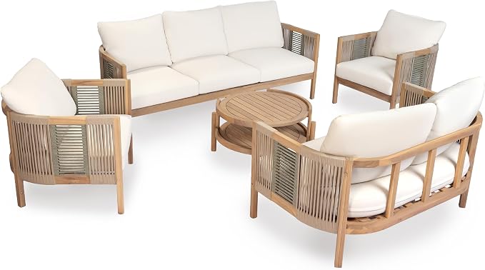 Christopher Knight Home 5-Piece Acacia Wood Patio Furniture Set - Image 3