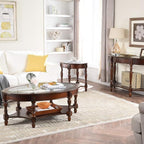 PADMA HOUSE Traditional Solid Wood Oval End Table - Image 10