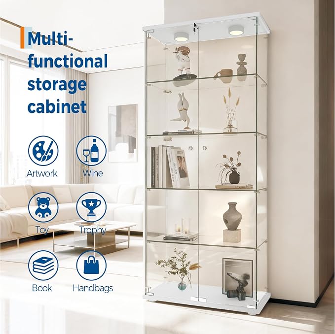IDEALHOUSE Tempered Glass Display Cabinet - Image 4