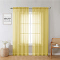 Yellow Sheer Curtains 78 Inches Long 2 Panels, Gauzy Light Filtering Breathable by Lecloud
