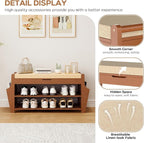 oakvivo 34.3in Shoe Bench, Bamboo 3-Tier Entryway Bench - Image 8