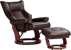 Benchmaster Morgan Java Swivel Faux Leather Recliner Chair - Image 5