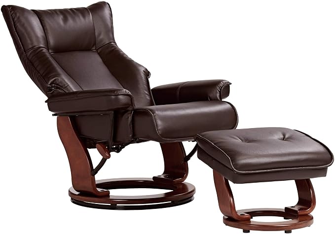 Benchmaster Morgan Java Swivel Faux Leather Recliner Chair - Image 5