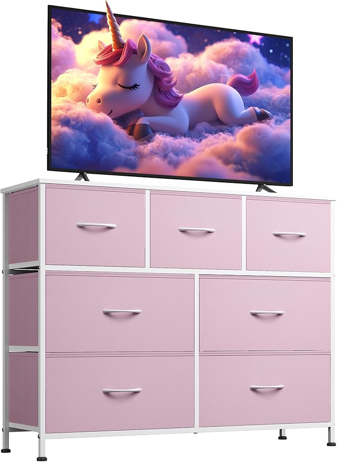 WLIVE 7 Drawer Dresser TV Stand, Entertainment Center, Media Console Table by WLIVE
