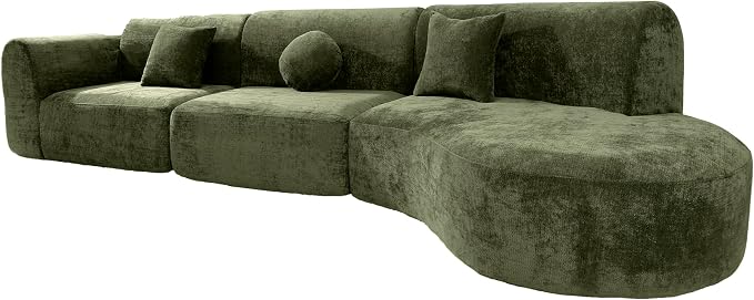 140'' Curved Sectional Sofa Sponge Couch - Image 6