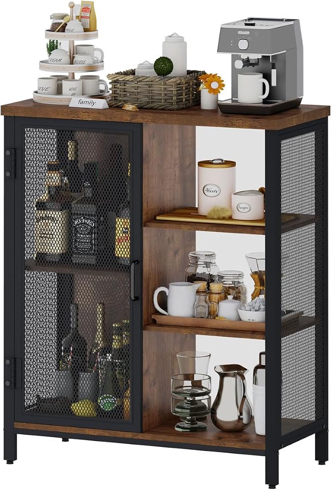 BON AUGURE Coffee Bar Cabinet for Home Liquor, Industrial Coffee Station for - Image 9