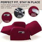 Oversized Recliner Chair Covers, 4-Piece Stretch Geometric Strokes Jacquard - Image 4