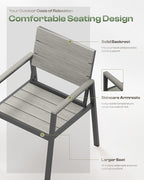 Outdoor Patio Dining Chairs Set of 2, 350LBS Capacity Aluminum Patio Dining - Image 3