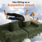 83.5" Boneless Loveseat with 2 Ottoman, Cloud Comfy Sofa Bed, Modular Sofa - Image 4