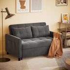 Gizoon 3 in 1 Velvet Sleeper Sofa Bed, 52 Inch 2-Seat Pull Out Couch - Image 2