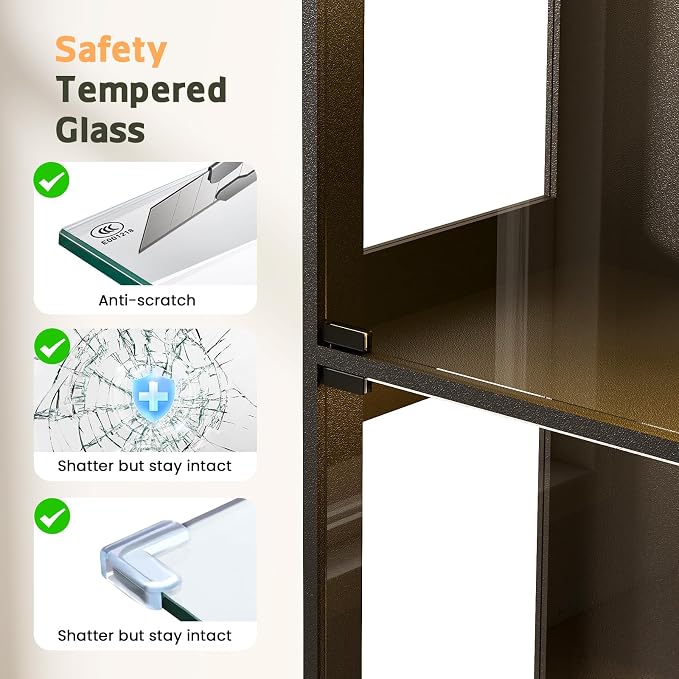 Lamtor 69-Inch Glass Display Cabinet - Image 6