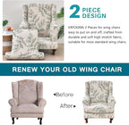KRFOONN Stretch Wing Chair Slipcovers Printed 2 Piece Wingback Chair Covers - Image 3