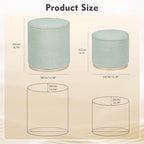 PINPLUS Round Ottoman with Storage Set of 2, Storage Ottoman with Tray - Image 3