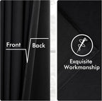 MIULEE Velvet Curtains 50W x 96L 2 Panels Black Blackout Curtains | Luxury - Image 6