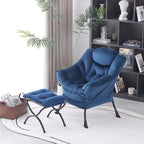 MBOOYOME Lazy Chair with Folding Ottoman, Modern Accent Armchair with Armrests - Image 7