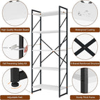 Shintenchi 2-Tier Bookshelf: Tall Industrial Bookcase - Image 4