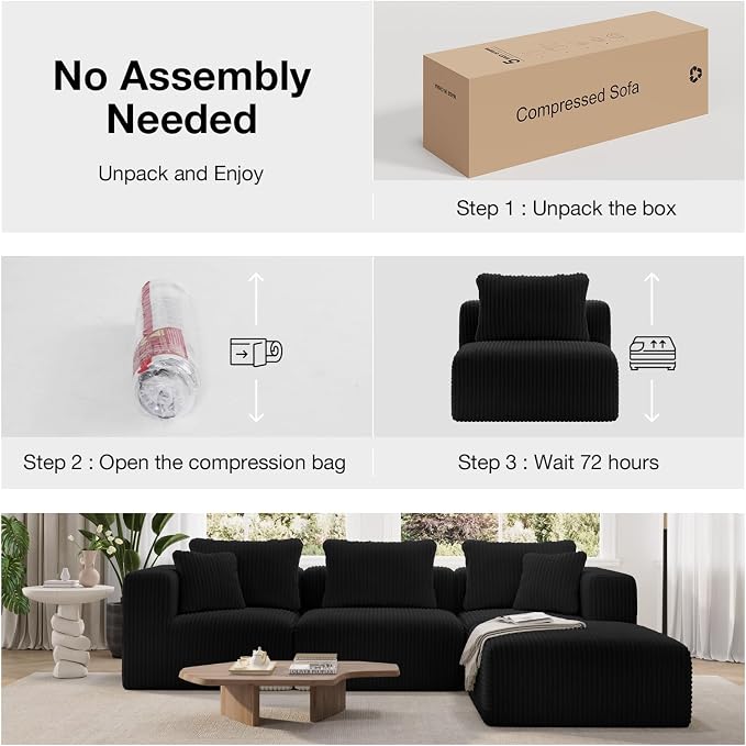 Novilla 106" Modular Sectional Sofa, Modern Cloud Sectional Couch - Image 4