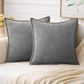 MIULEE Decorative Couch Throw Pillow Covers 20x20 Inch Dark Gray 2 Pack | by MIULEE