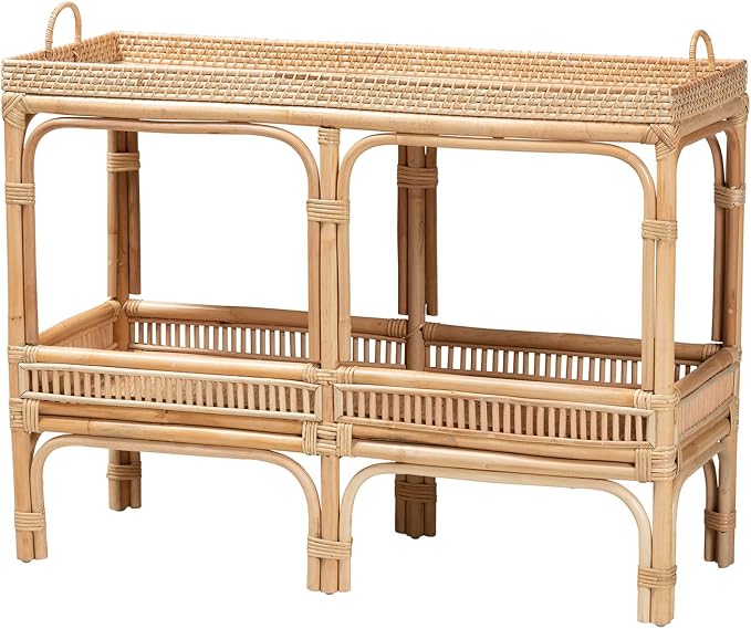 HomeStock Bohemian Natural Brown Earthy Elements Console Table by Homestock