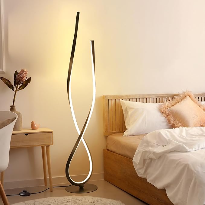 NUÜR Spiral Floor Lamp, Arched Bright Floor Lamps by NU%C3%9CRLightning