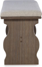 Linon Lucy Natural Wood and Linen Upholstered Corner Nook Kitchen Dining Set - Image 16