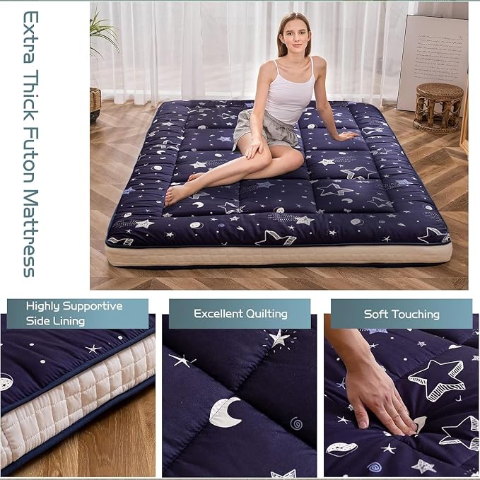 MAXYOYO Futon Mattress, Extra Thick Folding Sleeping Pad Breathable Floor - Image 5