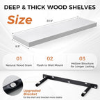 Fun Memories Floating Shelves for Wall, 22.5" Rustic Wood Deep Wall Mounted - Image 3
