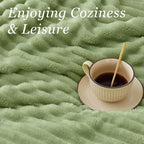 BEDELITE Ribbed Twin Blanket for Couch & Bed, Sage Green, Warm Yet Lightweight - Image 5