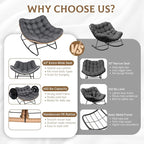 SUNCROWN Oversized Wicker Rocking Chair Indoor Outdoor, 450 LBS Heavy Duty - Image 9