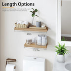 Oak Floating Shelves Wood for Wall 15.7in Wall Mounted Display Ledge Shelves - Image 3