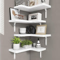 Venusmiles Corner Floating Shelves Set of 4, Wall Mounted L-Shaped Storage by Venusmiles