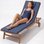 Quilted Chaise Lounge Outdoor Patio Furniture Cushions | Water-Resistant Patio by Elvoki